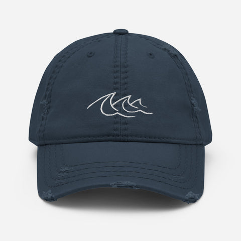 Wave-crest Distressed Dad Hat